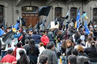 Generalstreik vor dem Rathaus in Punta Arenas